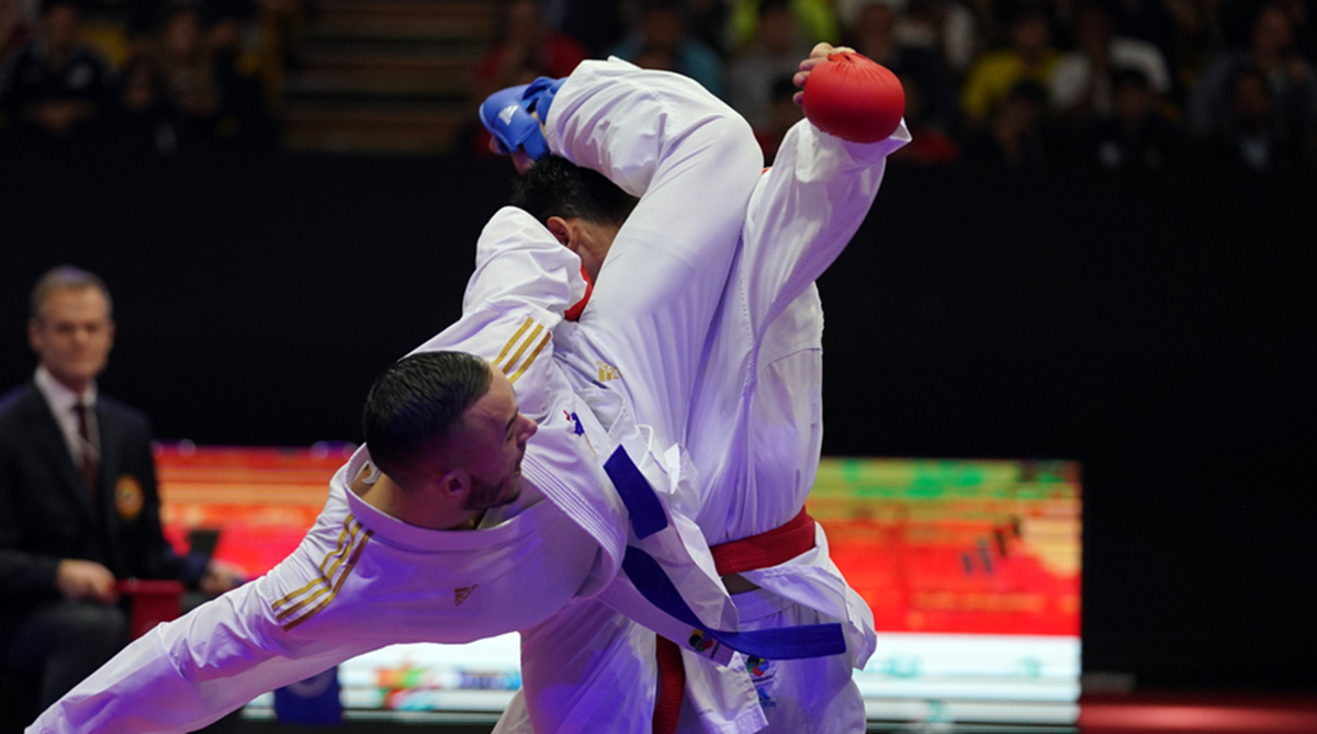 France’s Steven Dacosta won the men's under-67kg kumite event ©WKF