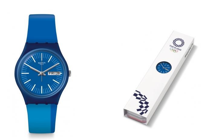 The Tokyo 2020 Blue design comes without branding on the watch ©Swatch Group