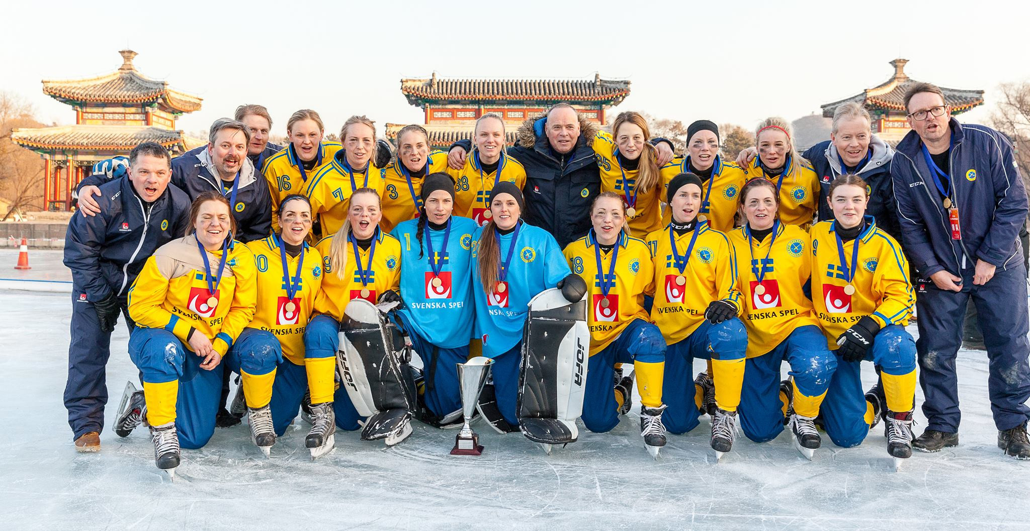 Sweden celebrate winning the last edition of the Championships in China in 2018 ©FIB