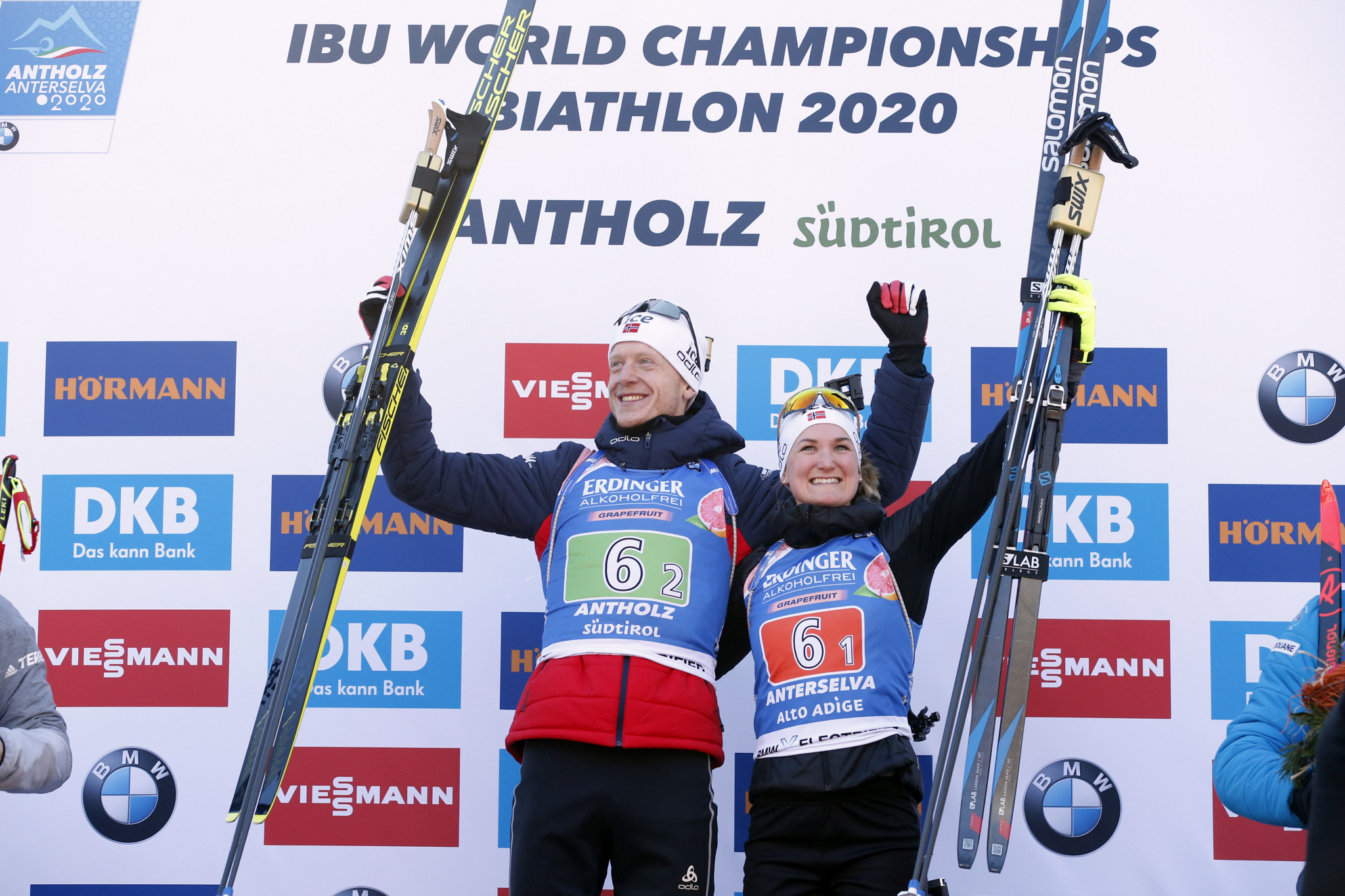 Victory handed Marte Olsbu Røiseland a third gold medal of the event in Antholz ©Getty Images