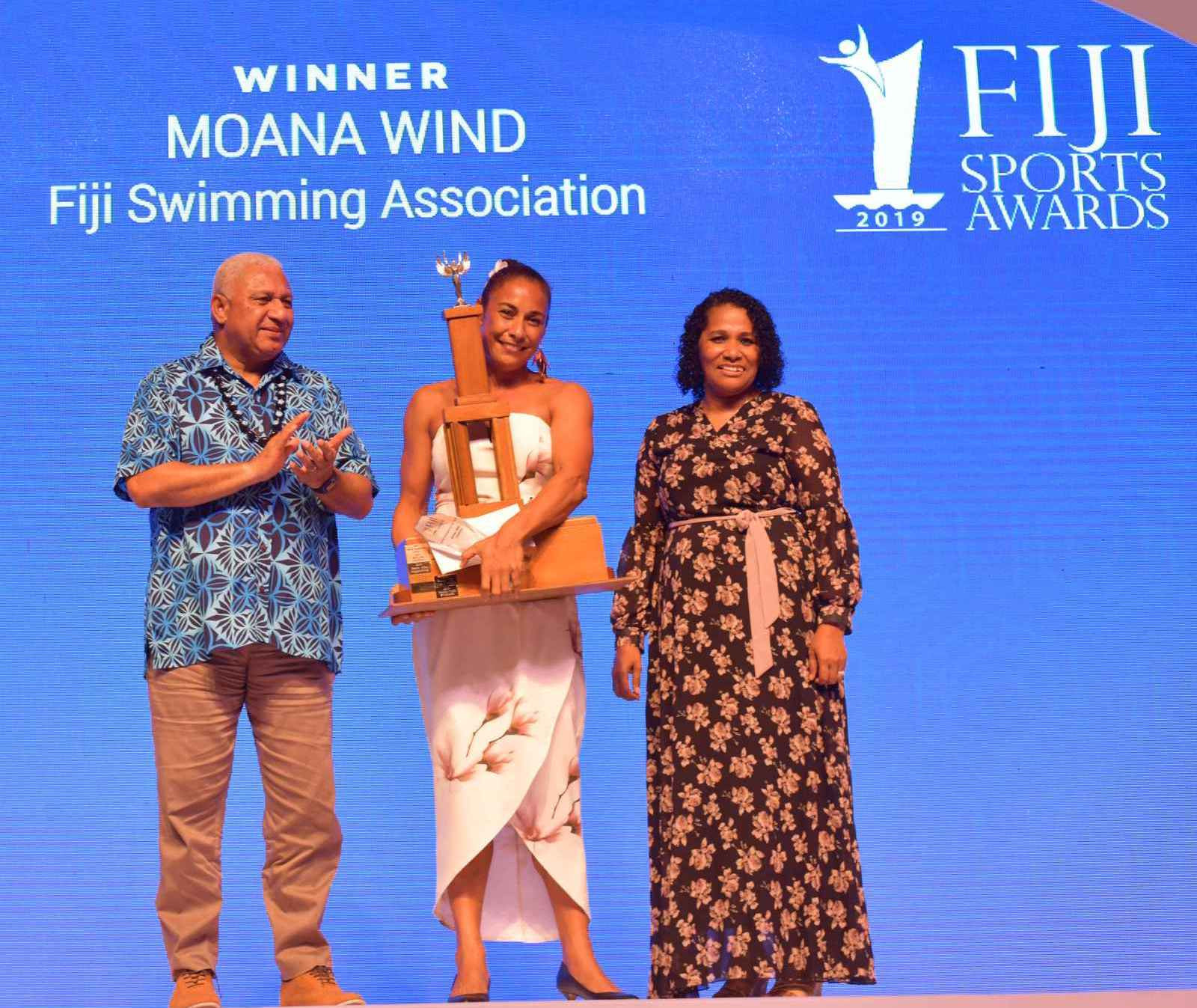 Swimmer Moana Wind received the sportswoman of the year accolade at the Fiji Sports Awards ©Facebook