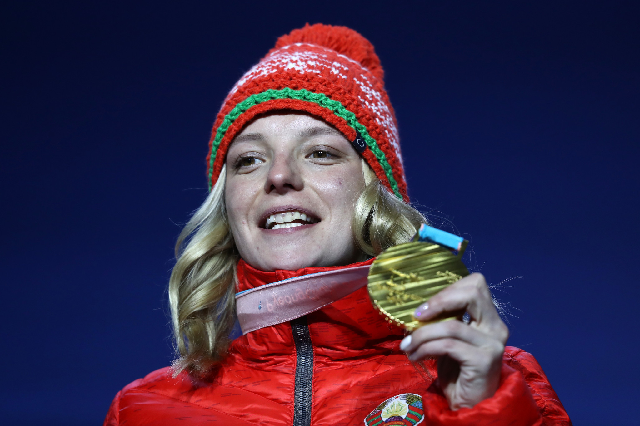 Olympic aerials champion Hanna Huskova won last time out in Moscow to take her first World Cup win of the season ©Getty Images