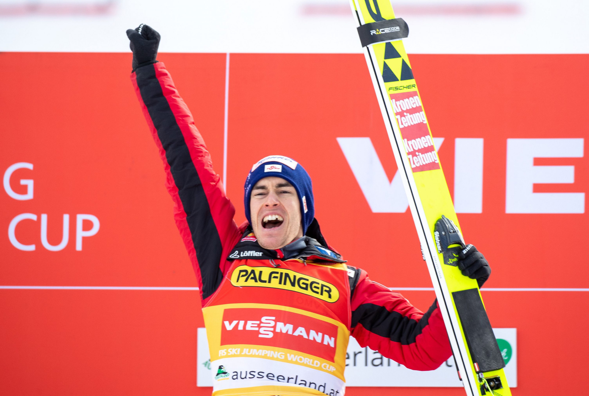 Stefan Kraft won his 20th FIS Ski Jumping World Cup event ©Getty Images