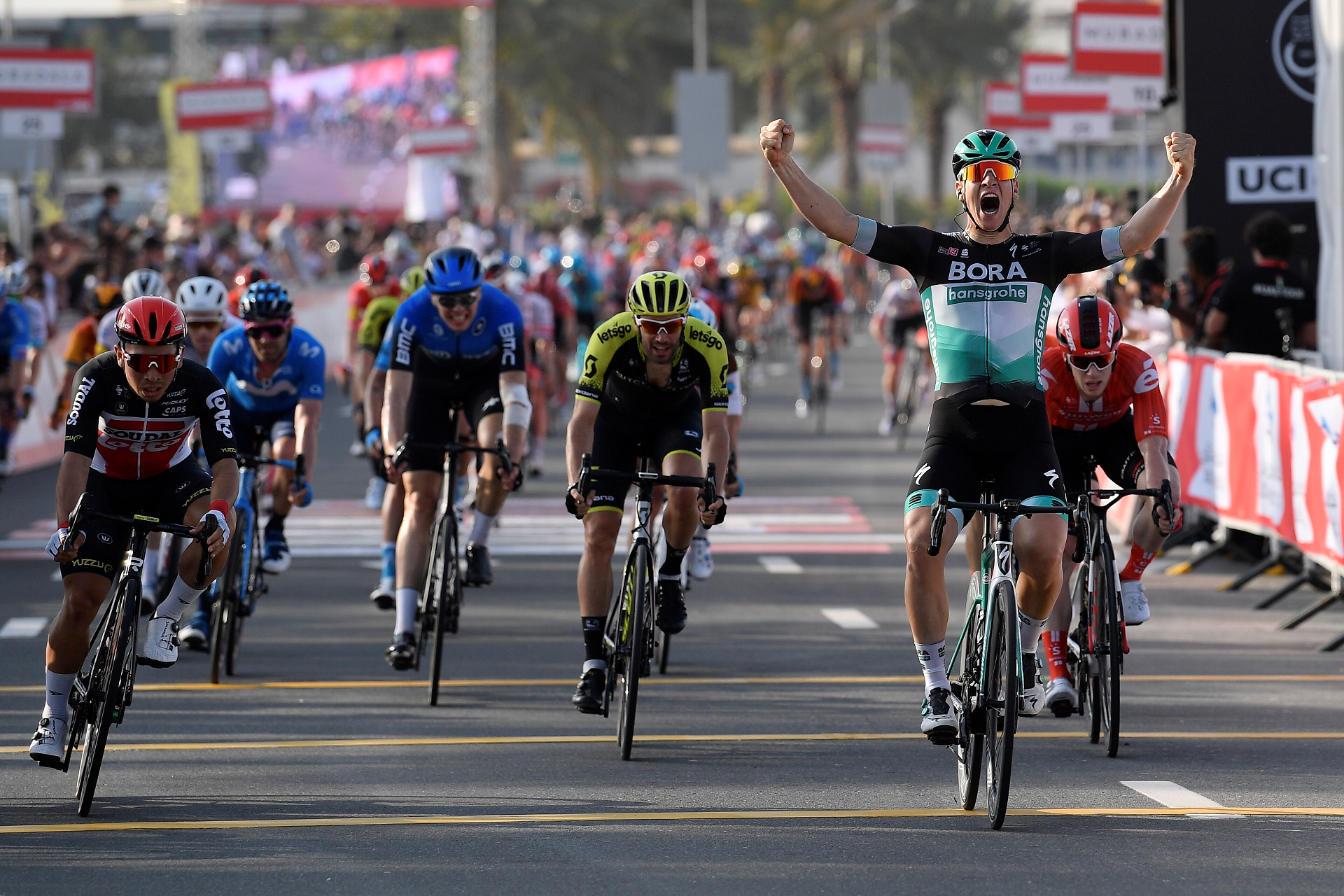 Pascal Ackermann won the opening stage of the UAE Tour ©LaPresse
