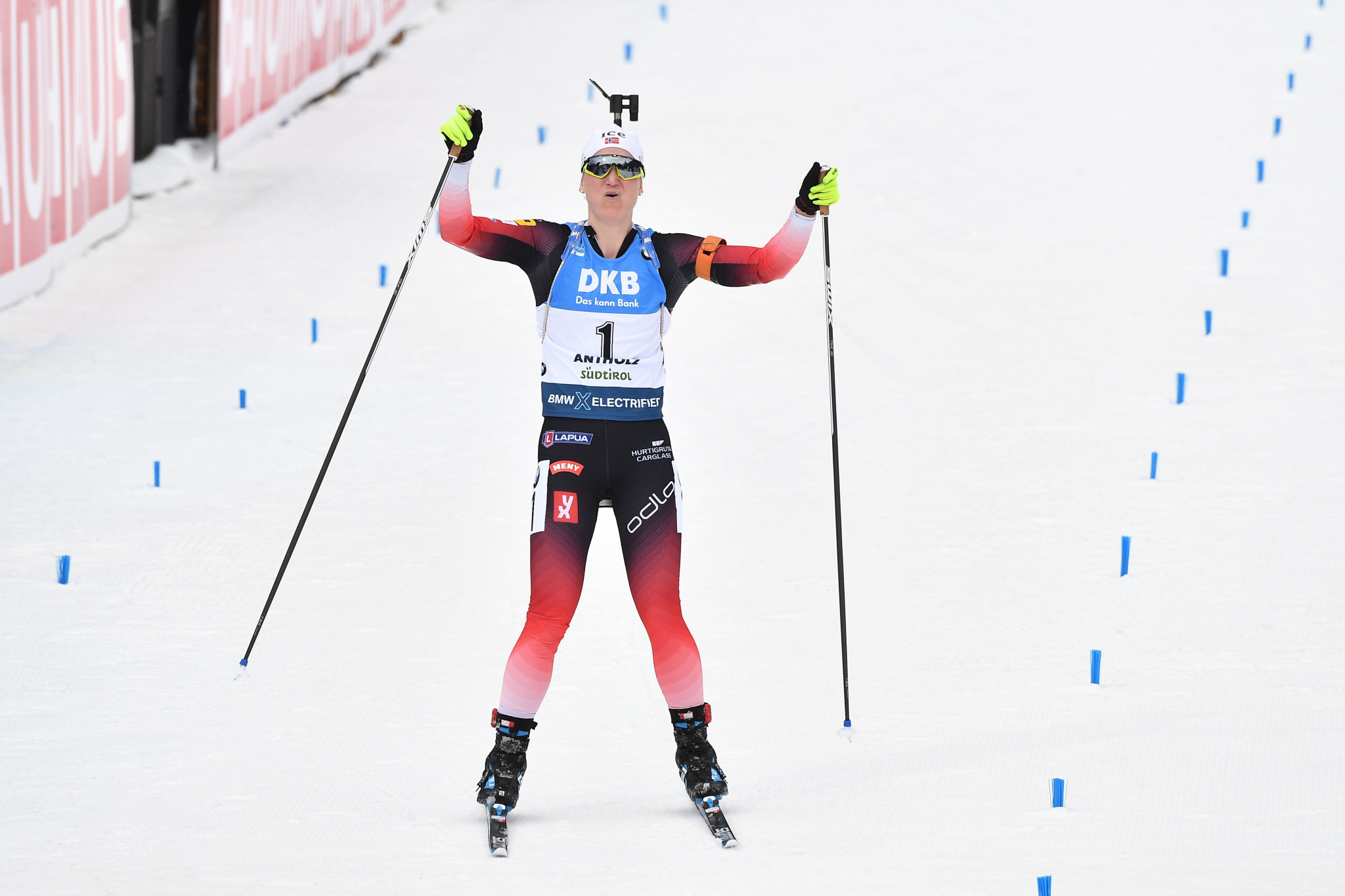 Marte Olsbu Røiseland made it five golds at the Biathlon World Championships ©Getty Images