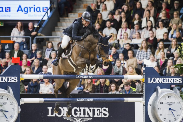 Norway’s Geir Gulliksen triumphed at the FEI Jumping World Cup event in Gothenburg today ©FEI