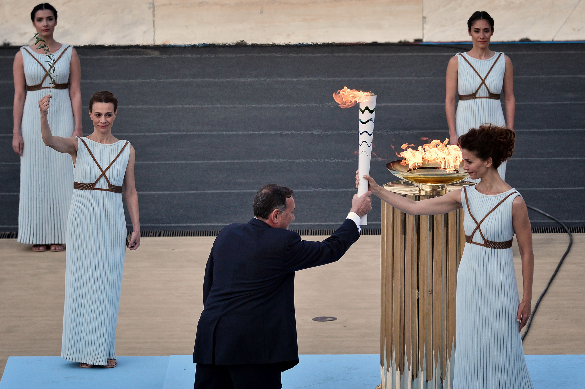 Hellenic Olympic Committee President Spyros Capralos said organisers of the Torch Relay have been in discussion with Greek health authorities ©Getty Images
