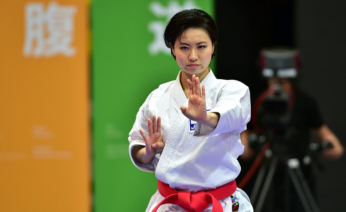 Emiri Iwamoto of Japan in action the last time the Karate 1-Premier League came to Salzburg, back in 2016 ©WKF