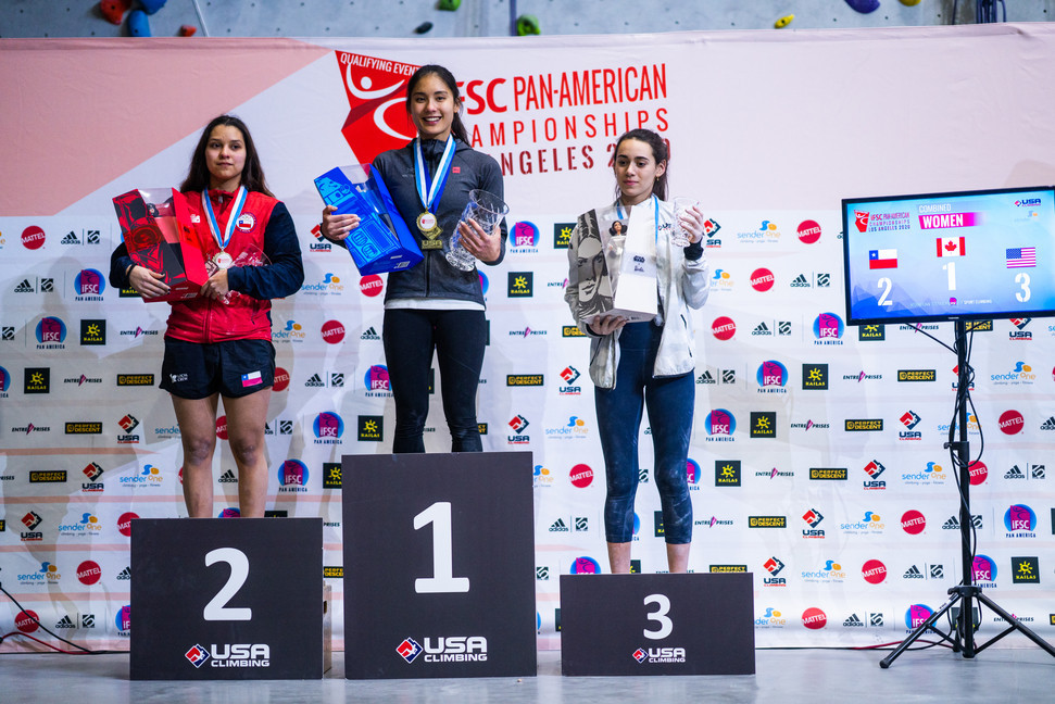 Alannah Yip of Canada earned a Tokyo 2020 place as she won the Pan American Sport Climbing title in Los Angeles ©IFSC