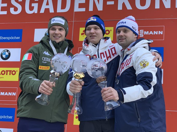 Roman Repilov claimed the overall Luge World Cup title ©FIL