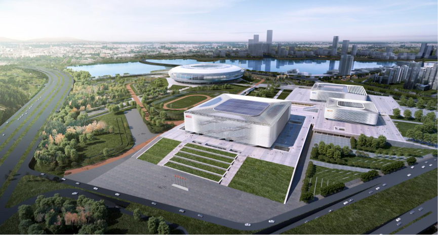 Three sport centres and a 40,000 stadium feature in the main park project ©FISU