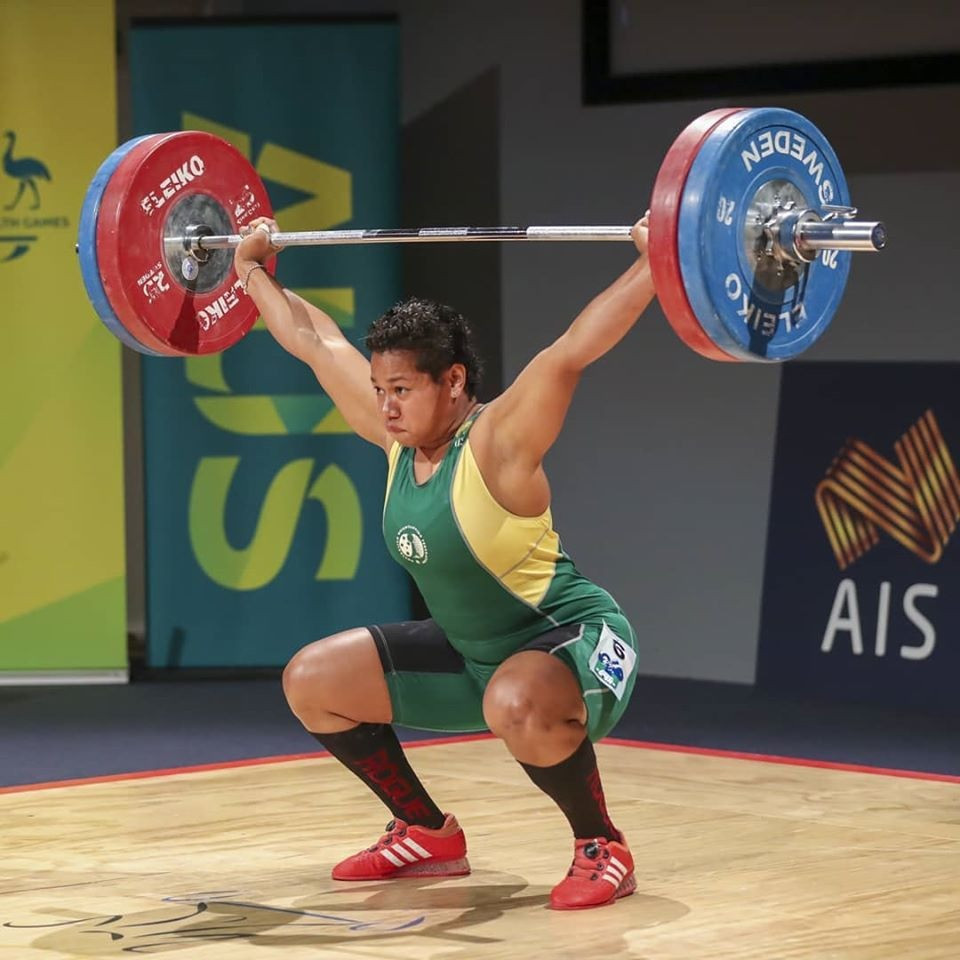 Australian Eileen Cikamatana lifted a total of 250kg while competing in the women's 81kg at Canberra © Australian Weightlifting Federation