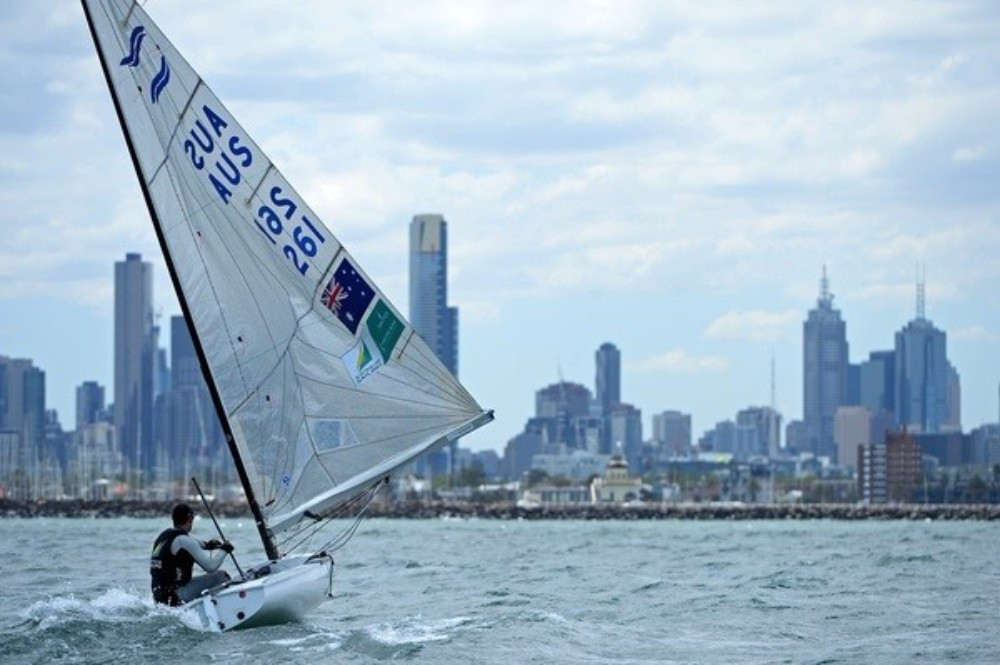 Australia's Oliver Tweddell and Croatia's Josip Olujic are battling for the Finn class lead ©World Sailing