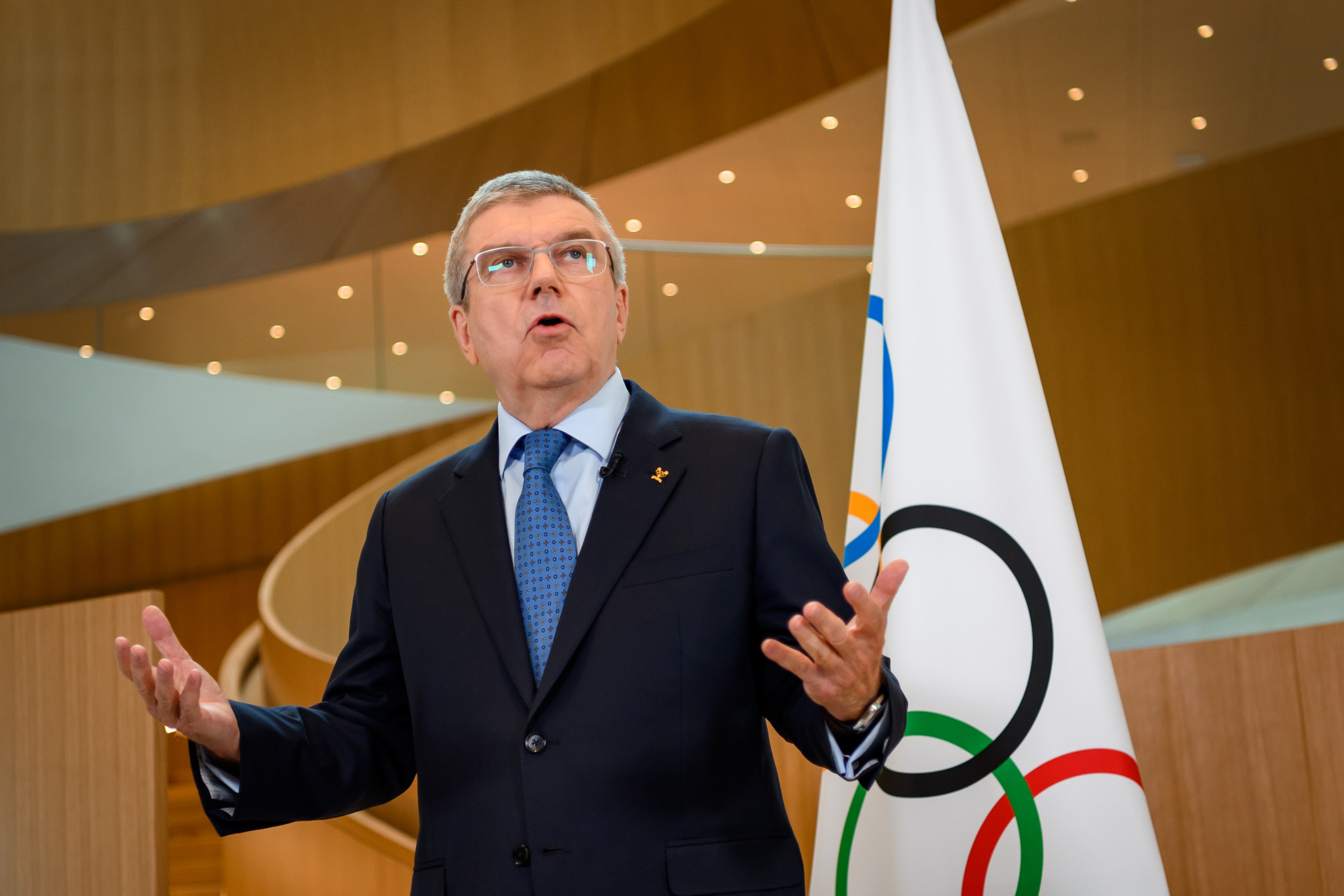 IOC President Thomas Bach said the words cancellation and postponement of Tokyo 2020 were not mentioned during the organisation's Executive Board meeting ©Getty Images