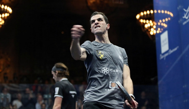 Ali Farag battled back from two games down to win the men's final ©PSA  