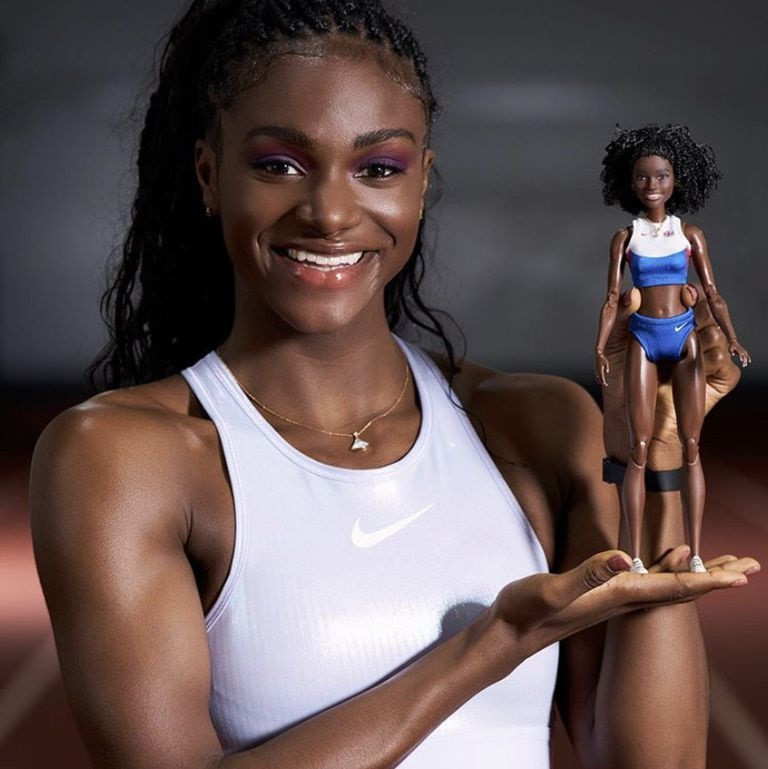 Dina Asher-Smith has been made into a Barbie doll to celebrate International Women’s Day ©dinaashersmith/Instagram
