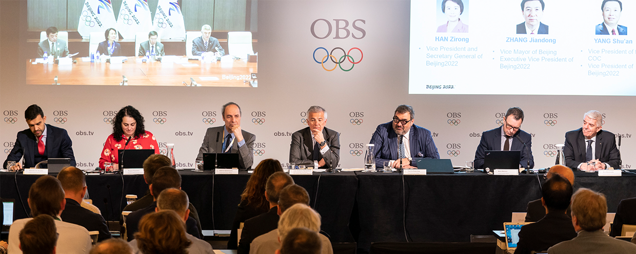 Coverage of the Beijing 2022 Winter Olympic Games was discussed at the Olympic Broadcasting Services World Broadcaster Meeting in Madrid ©OBS