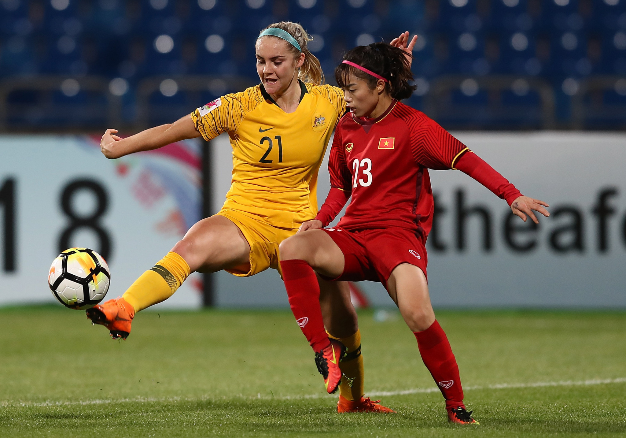 Vietnam take on Australia in the first leg of the Asian Football Confederation (AFC) Women's Olympic Qualifying Tournament Playoff Round ©Getty Images