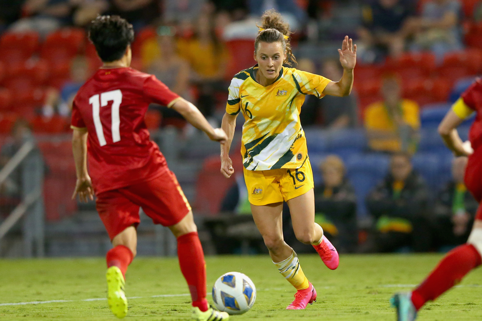 Australia trounced Vietnam in the first leg of the AFC Women's Olympic Qualifying Tournament Playoff Round ©Getty Images