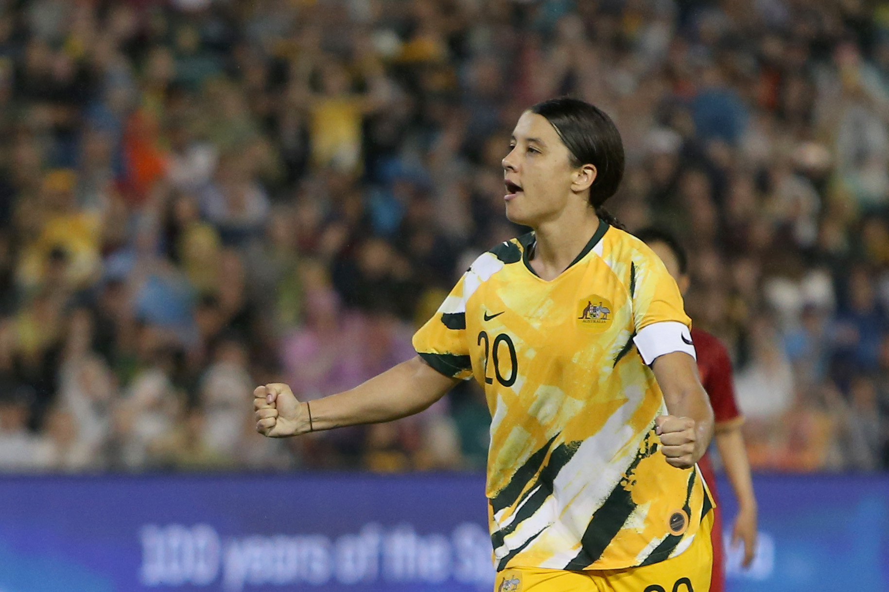 Australian captain Sam Kerr scored two goals in her country's defeat of Vietnam ©Getty Images 
