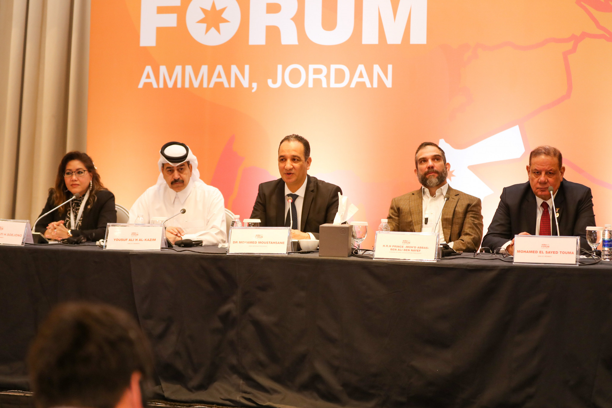 The top table at today's meeting at the Amman Rotana ©AIBA 