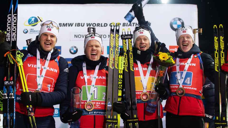 Norway completed a relay double by winning the men's 4x7.5 kilometres event at the IBU World Cup in Nové Město na Moravě ©IBU