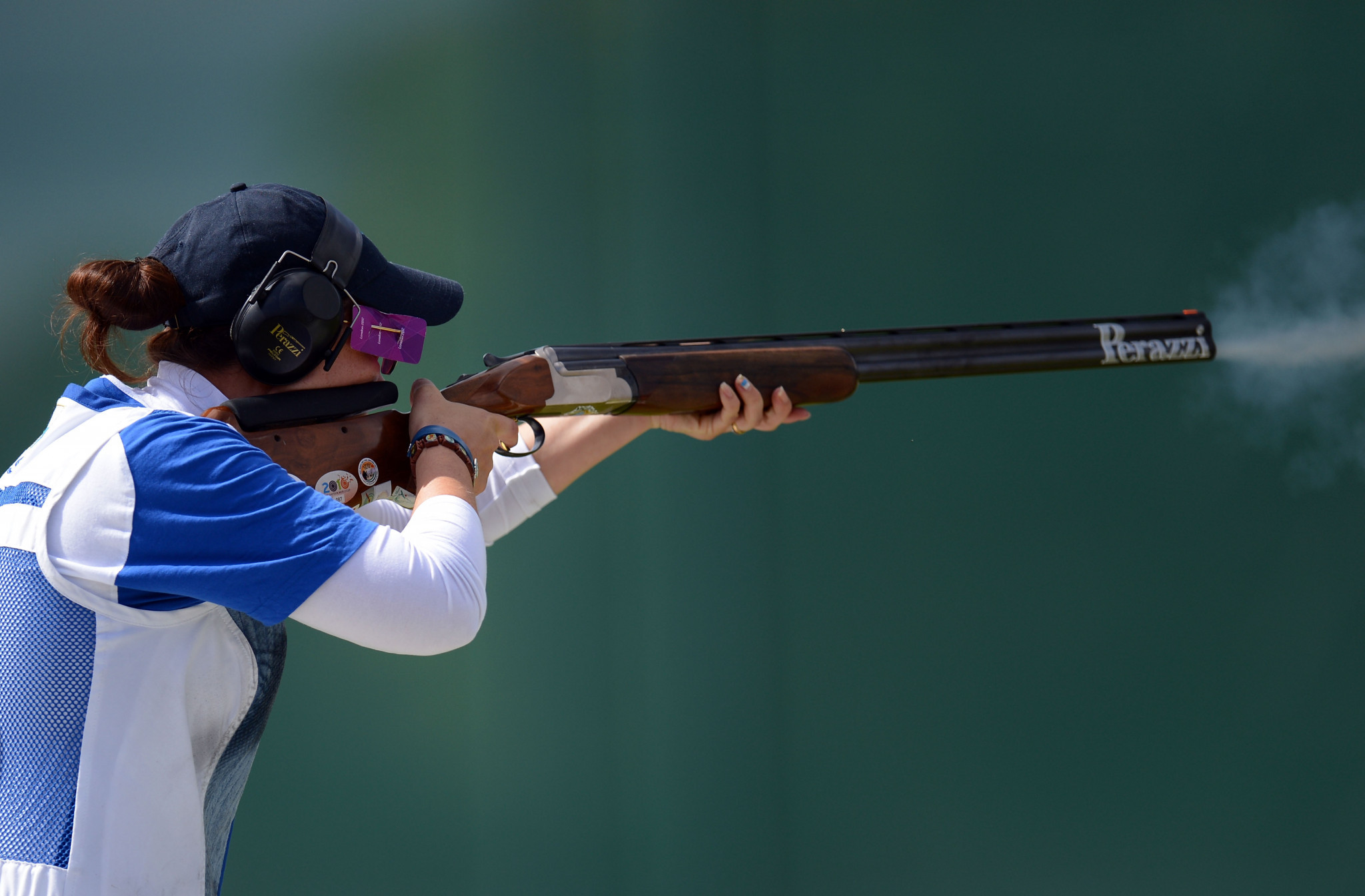 Alessandra Perilli was the silver medallist in the women's trap event ©Getty Images