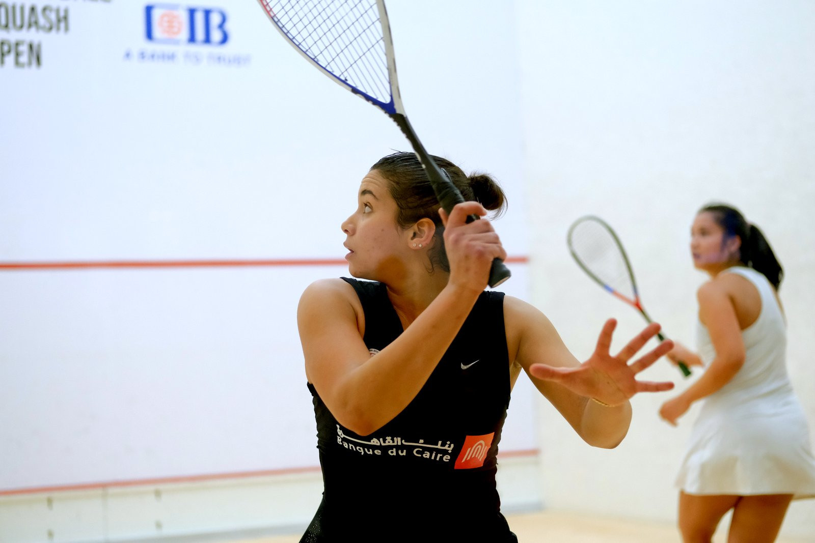 Zeina Mickawy won against Malaysia’s Rachel Arnold at the Black Ball Squash Open ©PSA