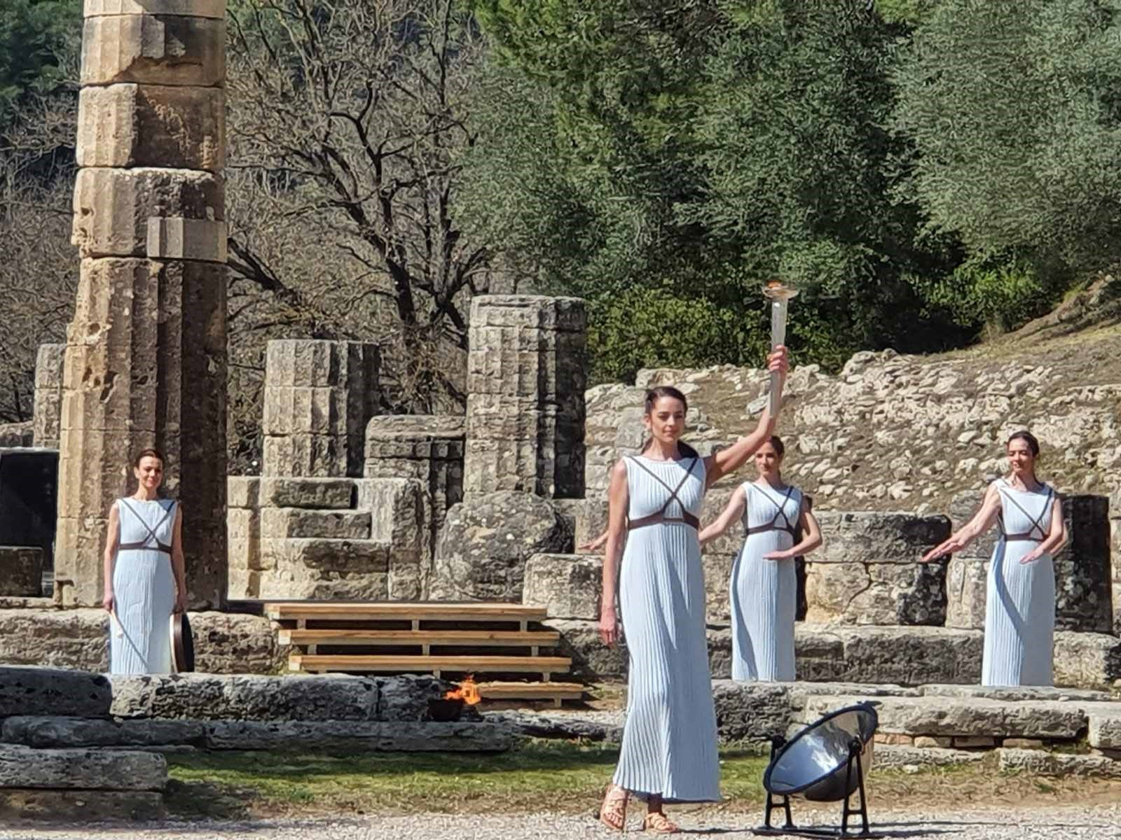 The final rehearsal took place in Ancient Olympia ahead of Thursday's Flame-lighting Ceremony ©Hellenic Olympic Committee