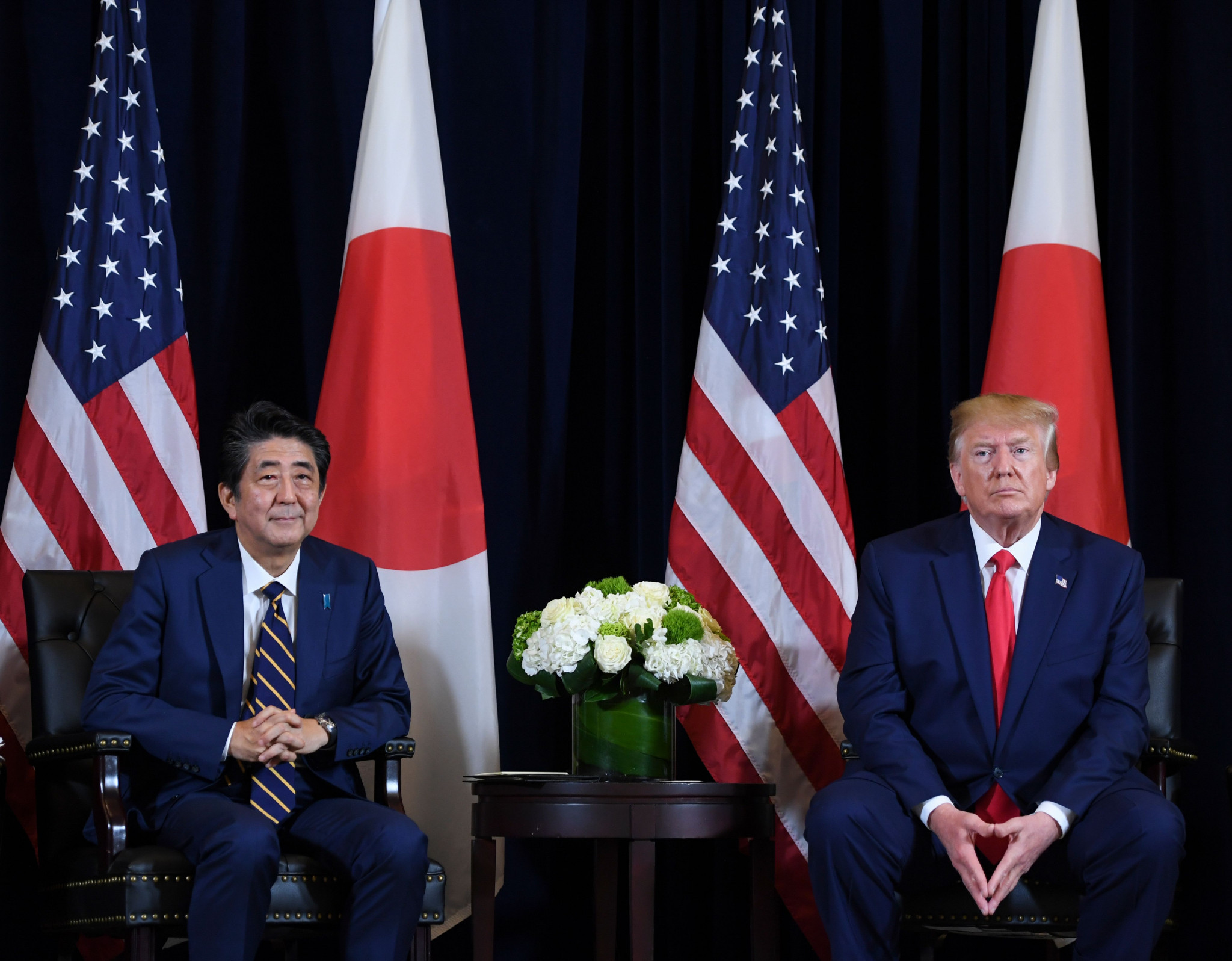 Shinzō Abe and Donald Trump held telephone talks today ©Getty Images