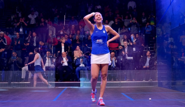 Hania El Hammamy upset four-time world champion and compatriot Nour El Sherbini in the final in Cairo ©PSA