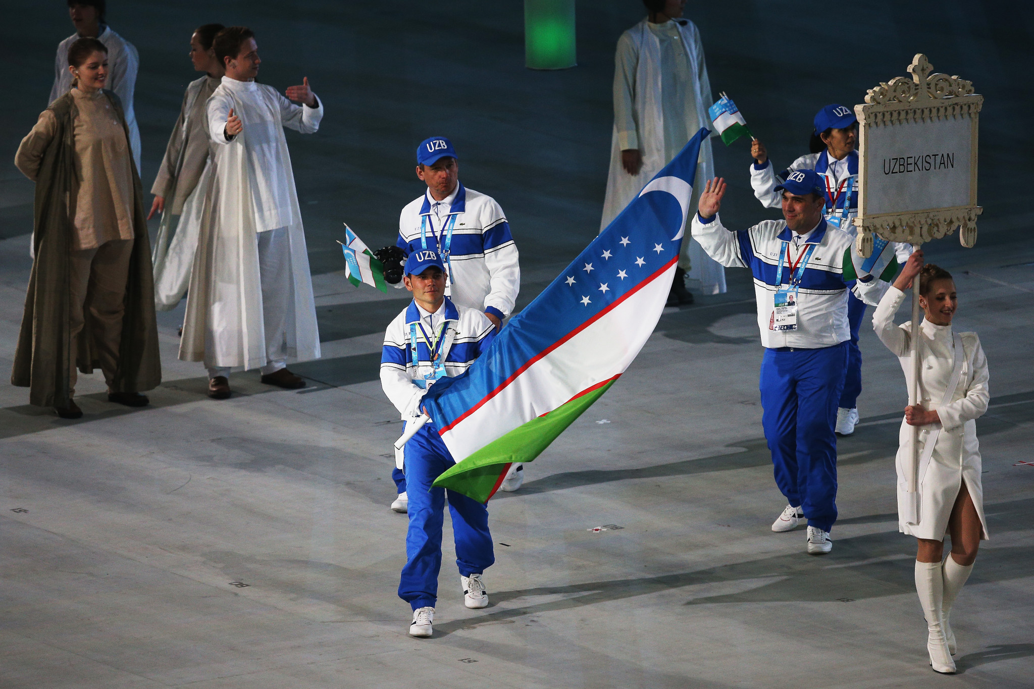 Uzbekistan at the Opening Ceremony of the Sochi 2014 Paralympics ©Getty Images
