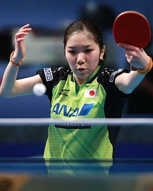 Misako Wakamiya of Japan picked up a shock victory over doubles partner Ai Fukuhara today ©Rémy Gros/ITTF