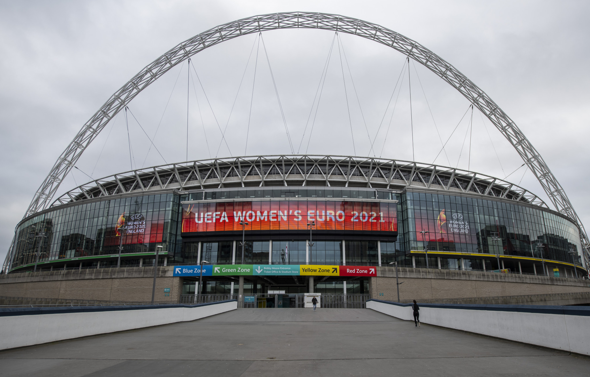 Wembley Stadium is due to host the finals of both the Men and Women's Euros, which could lend to a great atmosphere in England if both tournaments took place back-to-back ©Getty Images