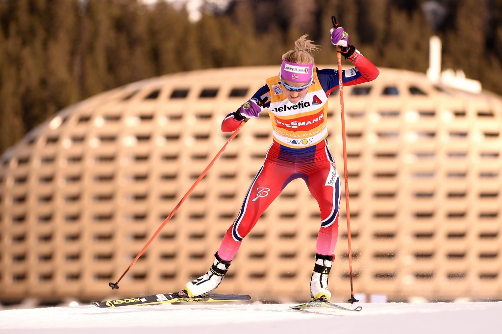 Therese Johaug on her way to victory on the Swiss course today