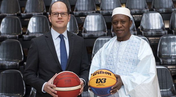FIBA President Hamane Niang, right, and secretary general Andreas Zagklis, left, have shared a message with the basketball community ©FIBA