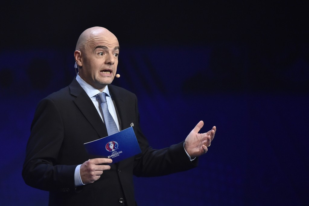 UEFA general secretary and FIFA Presidential candidate Gianni Infantino helped to conduct the draw
