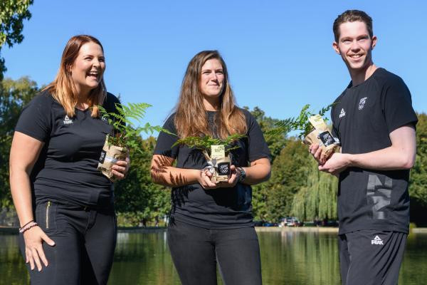 The final athletes selected by the New Zealand Olympic Committee before the hold on selections - from left Natalie Rooney, Chloe Tipple and Tom Burns ©NZOC