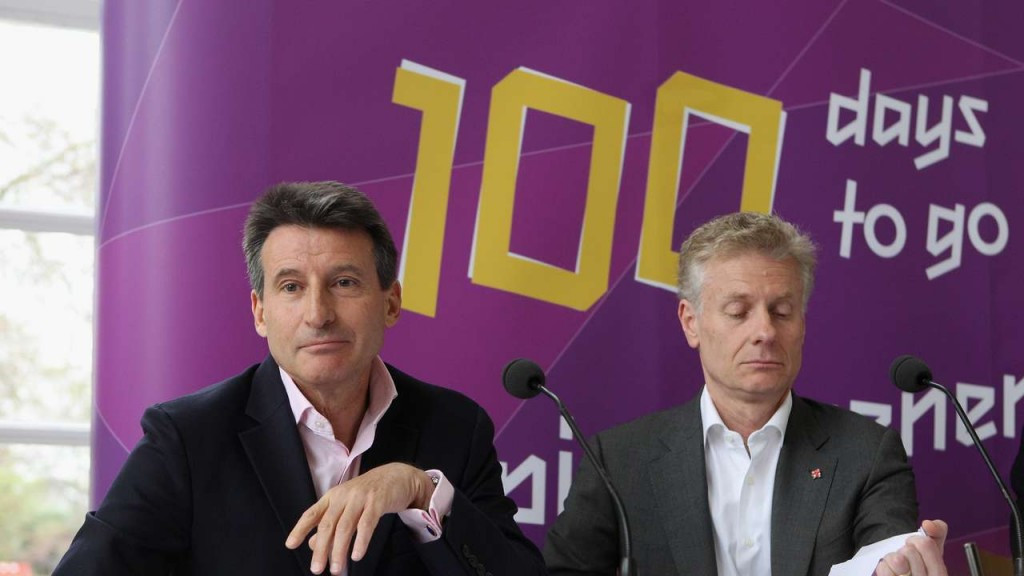 London 2012 Organising Committee President Sebastian Coe, pictured left with Chief Executive Paul Deighton, has spoken in his current capacity as World Athletics President of the 