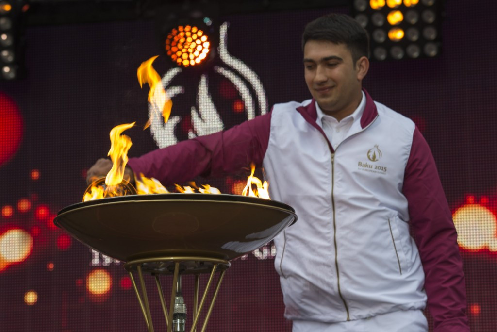 Baku 2015 Flame arrives in Agdam to complete first third of journey