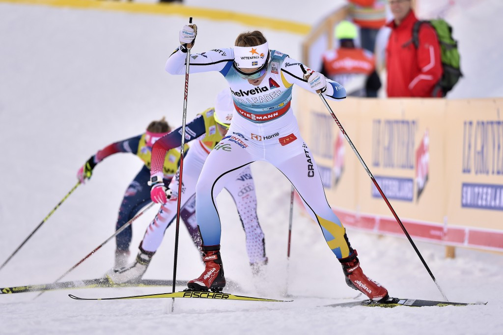 Stina Nilsson powers to the line in Davos
