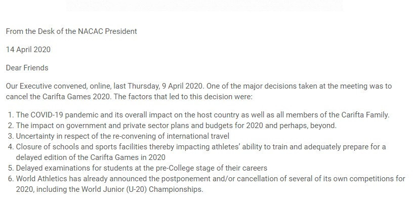 The NACAC detailed the reasons behind the decision to cancel in a letter to members ©NACAC