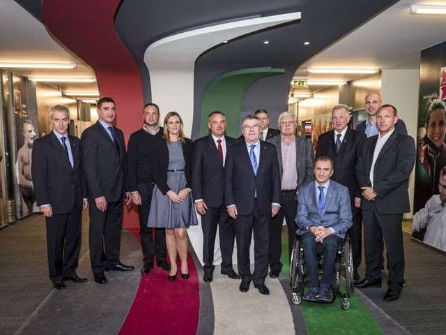 IOC President Thomas Bach met several of Hungary's Olympic gold medallists during a visit to Budapest, including Ágnes Kovács ©MOB