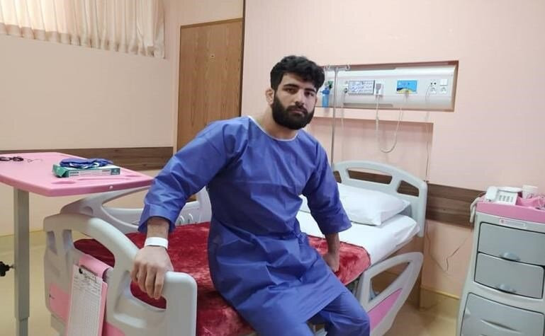 Alireza Karimi after his knee surgery in Tehran ©Alireza Karimi