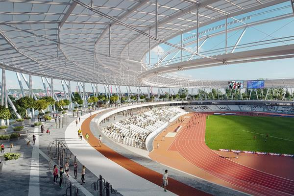 The stadium will be filled with public leisure areas after the Budapest 2023 World Athletics Championships ©World Athletics/Axiom Visual