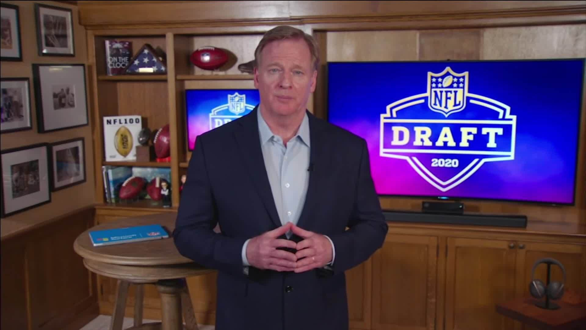 Commissioner Roger Goodell announced selections from the comfort of his own home ©NFL