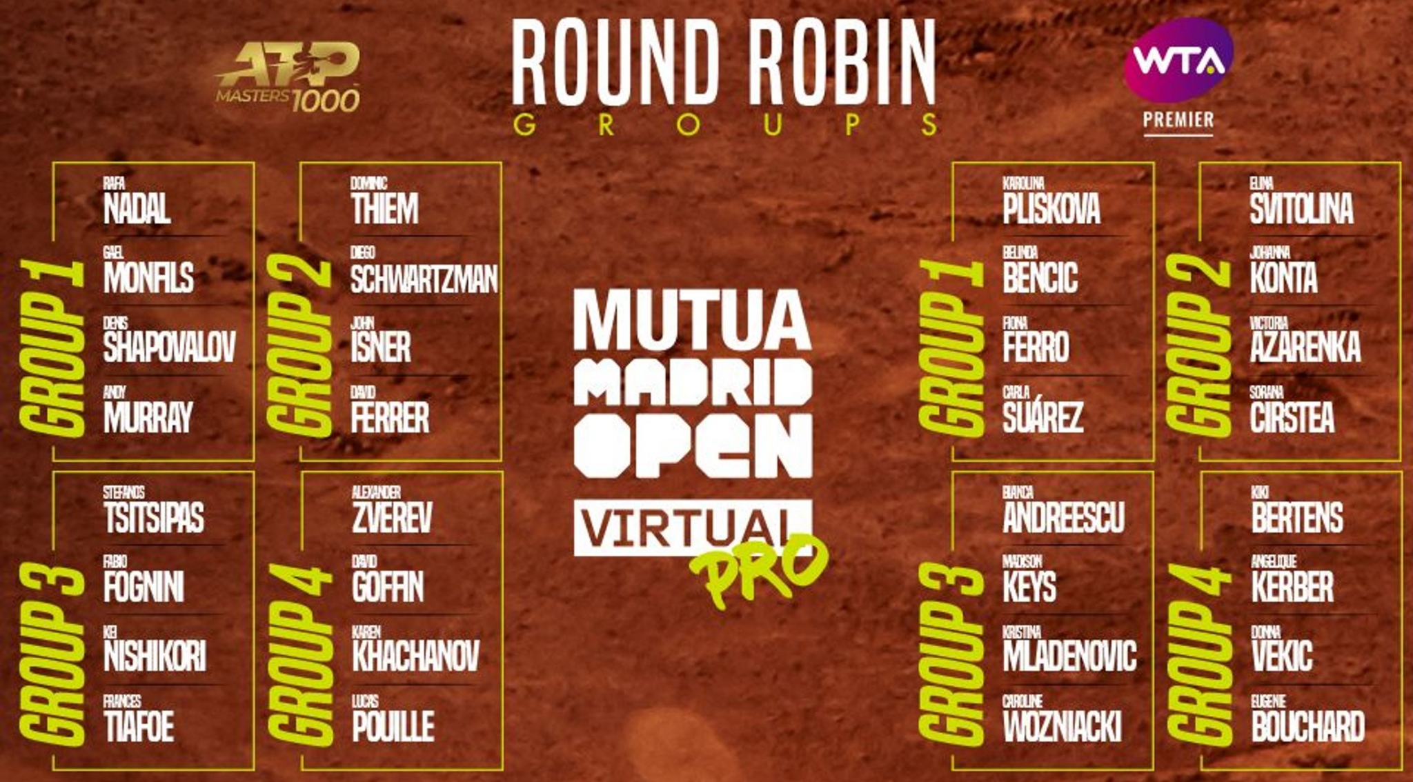 ATP and WTA players will compete in a virtual Madrid Open ©Mutua Madrid Open