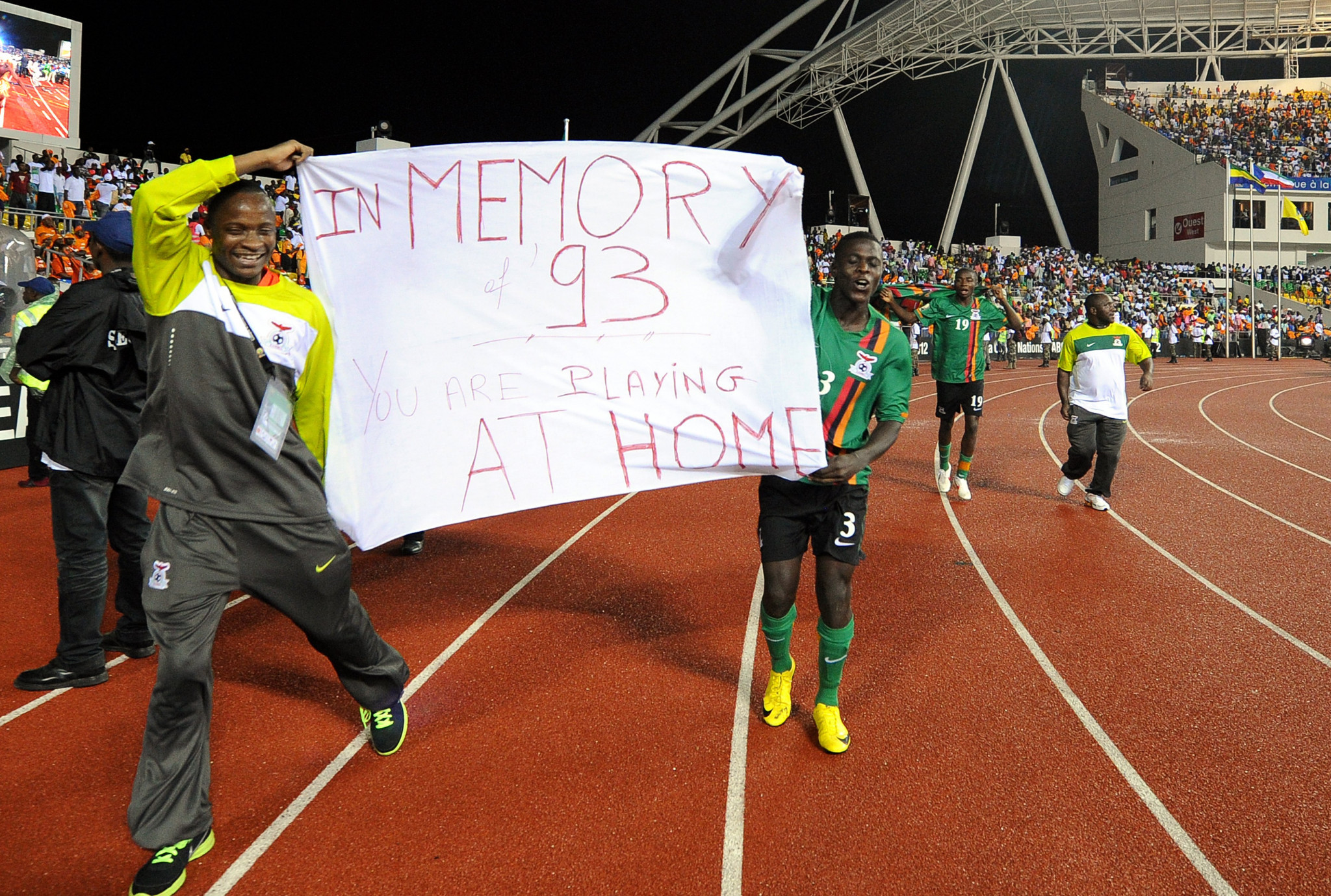 Zambia's 2012 African champions dedicated their triumph to the victims of the 1993 plane crash ©Getty Images