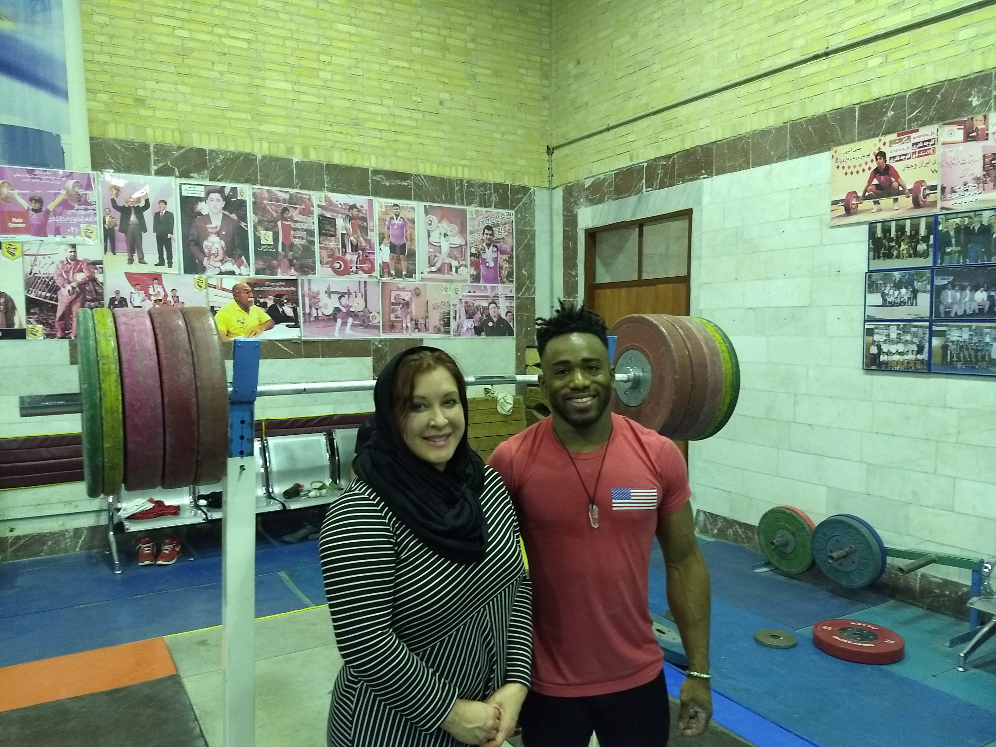 Ursula Papandrea is seen in Iran with Derrick Johnson, one of many athletes she has coached ©Derrick Johnson