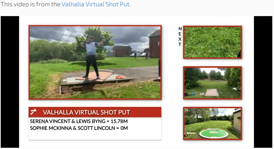 Saturday's Valhalla Virtual Shot Put event involved four of Britain's top competitors in a live competition, and also saw hundreds of others taking part across the world ©Vinco Sports